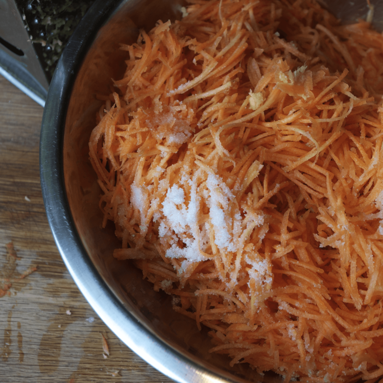 Grate the carrots