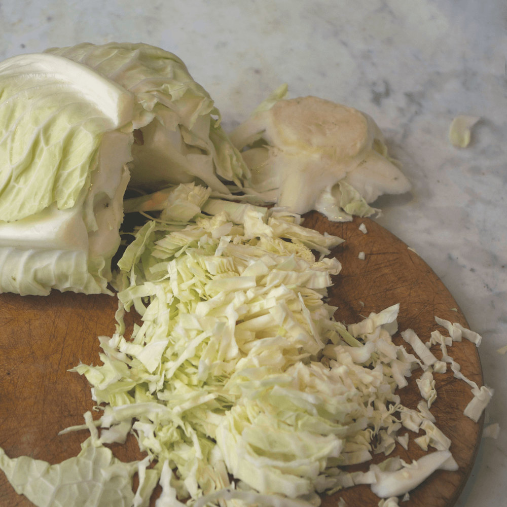 Slice the cabbage up – smaller pieces are best.