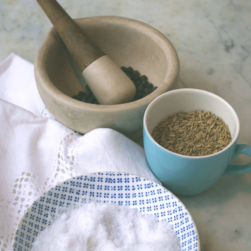 Add seeds for flavour. Caraway is the traditional German sauerkraut flavour but you may prefer another flavour like coriander.