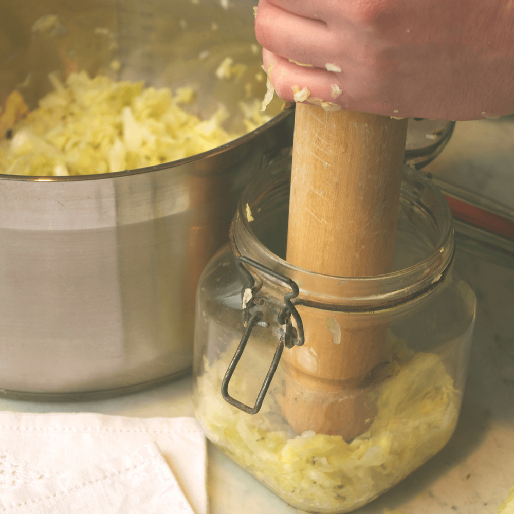 Use the end of a rolling pin or similar if you can’t easily get your hands in.