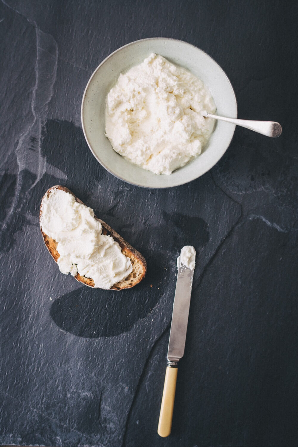 Innes goats curd spread on bread