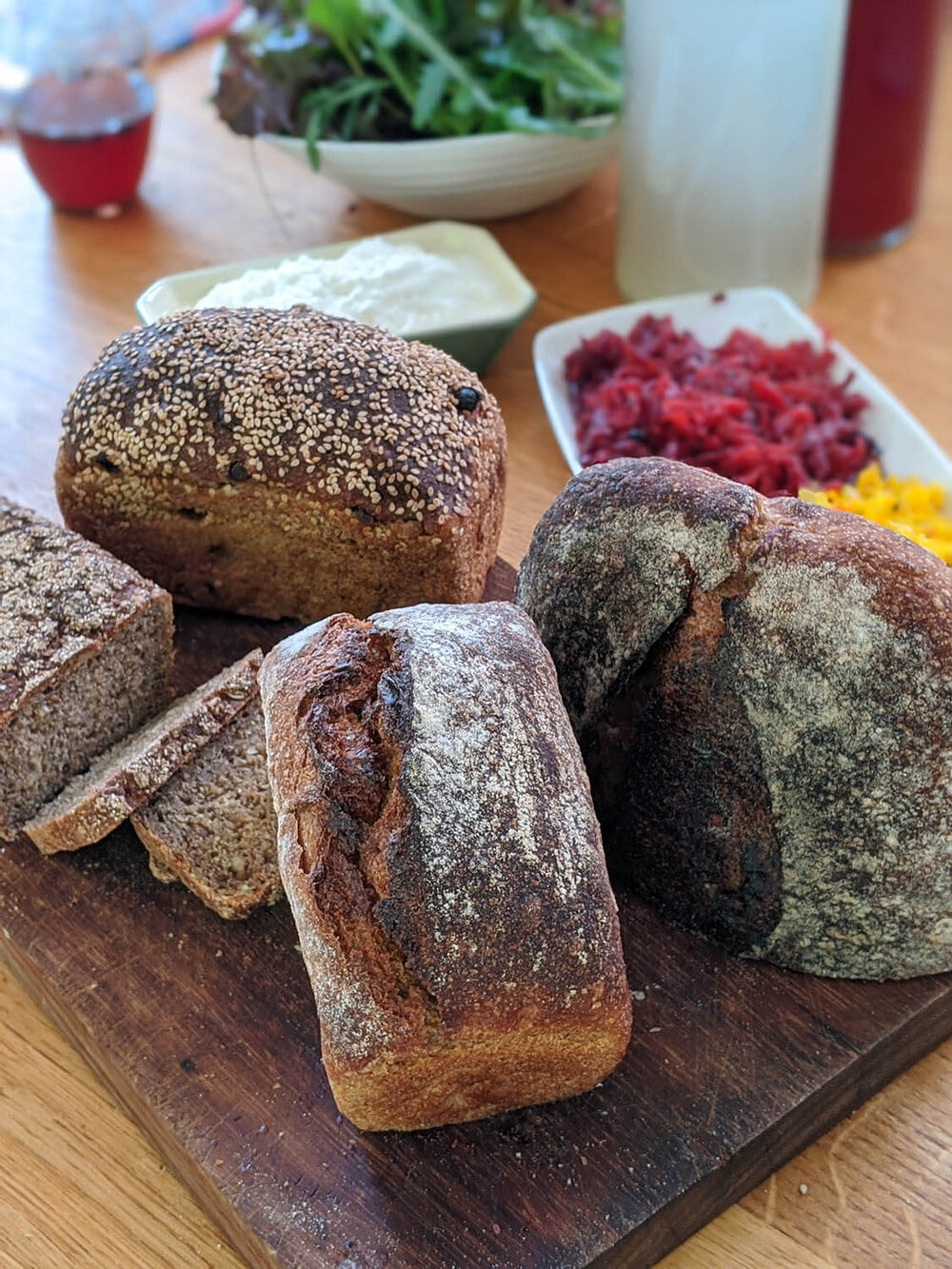 Loaves of bread with lunch