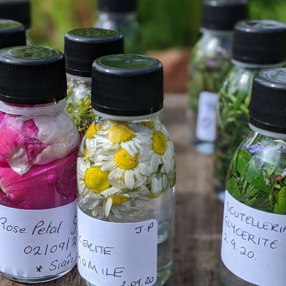 We've been making herbal glycerides today @elderfarm on the @betonicaschoolofherbalmedicine Summer School. So much to learn and so much knowledge here given so generously. #herbs #herbalwisdom #teachers #teachingforourtimes